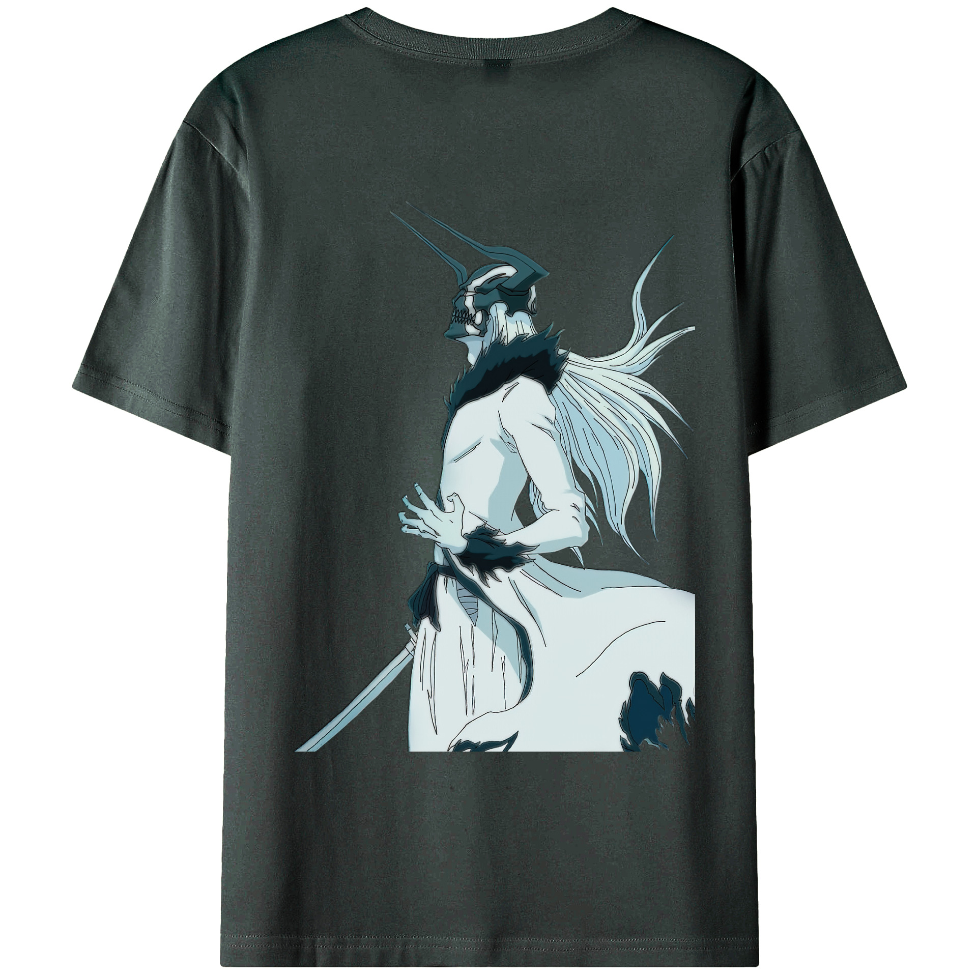 （画像用） ブリーチ 黒崎一護（くろさき いちご）BLEACH Kurosaki Ichigo 綿100％ メンズ半袖Tシャツ（バックプリント） 通気性